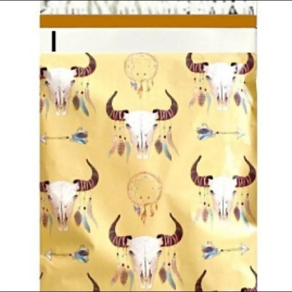 20- 10x13 Boho Skull Design Poly Mailers